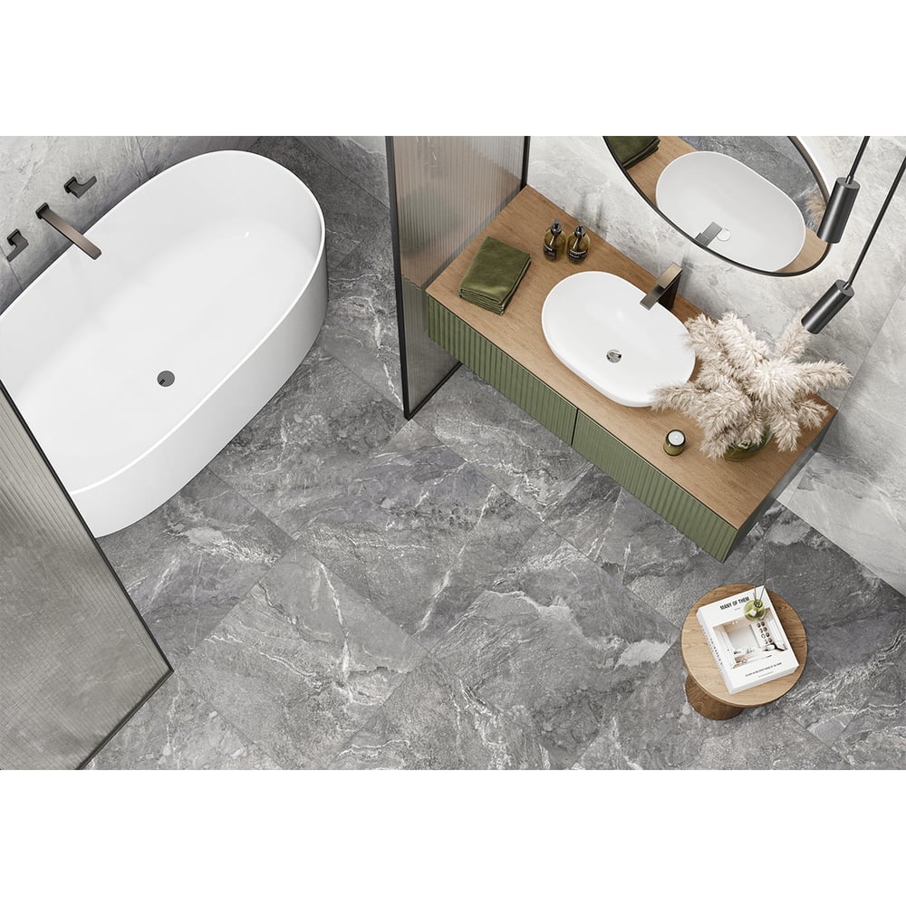 Изображение товара Керамогранит New Trend Wild Dark 600х600 матовый 9.5 ректифицированный мрамор серый