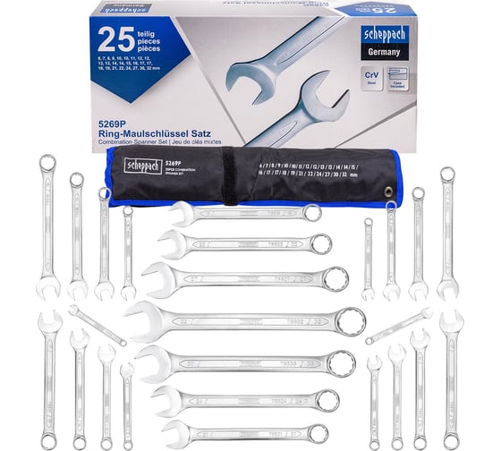 Изображение товара Набор ключей комбинированных Scheppach 25пр Sch-5269P(62815)