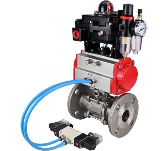 Изображение товара Кран DN.ru КШФПТ-ISO.304.180 Ду100 Ру16 WDVF, пневмопривод, пневмораспр., БКВ, БПВ D160-68816