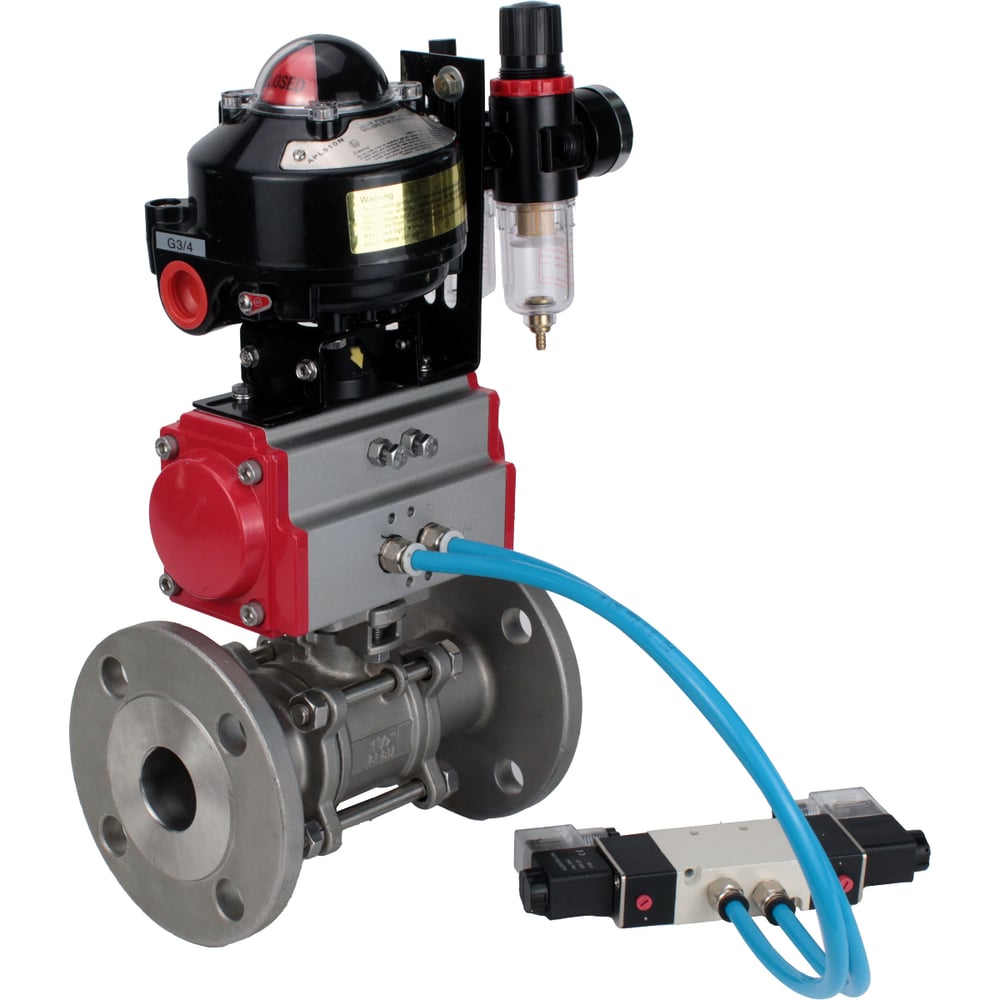 Изображение товара Кран DN.ru КШФПТ-ISO.316.180 Ду100 Ру16 с пневмоприводом