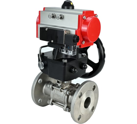 Изображение товара Кран DN.ru КШФПТ-ISO.316.180 Ду100 Ру16 WDVF, пневмопривод, пневмораспр., дублёр D160-68737