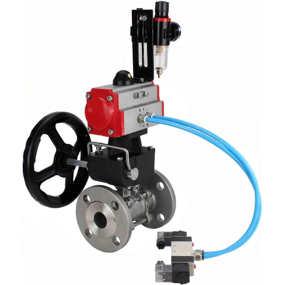 Изображение товара Кран DN.ru КШФПТ-ISO.316.180 Ду100 Ру16 Водовод с пневмоприводом