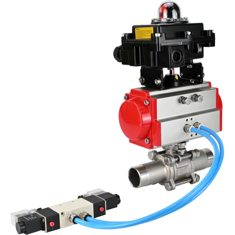 Изображение товара Кран шаровой DN150 DN150-304-PTFE-W-ISO-H с пневмоприводом DA-140 Изображение товара Кран шаровой DN150 DN150-304-PTFE-W-ISO-H с пневмоприводом DA-140