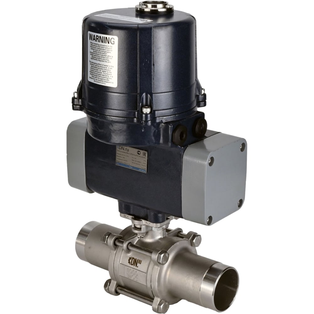 Изображение товара Кран шаровой 316-316-PTFE-W-ISO-H LONG Ду25 Ру63 с электроприводом ЭПВП-007 220В DN.ru