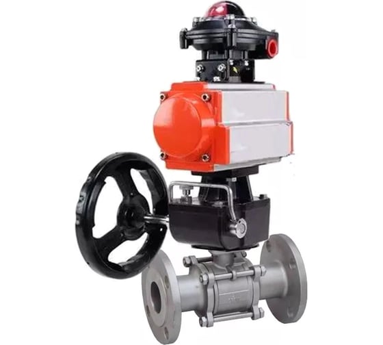 Изображение товара Кран шаровой 316-316-FP-F-ISO-H Ду80 Ру40, пневмопривод, БКВ, ручной дублёр DN.ru D160-65889