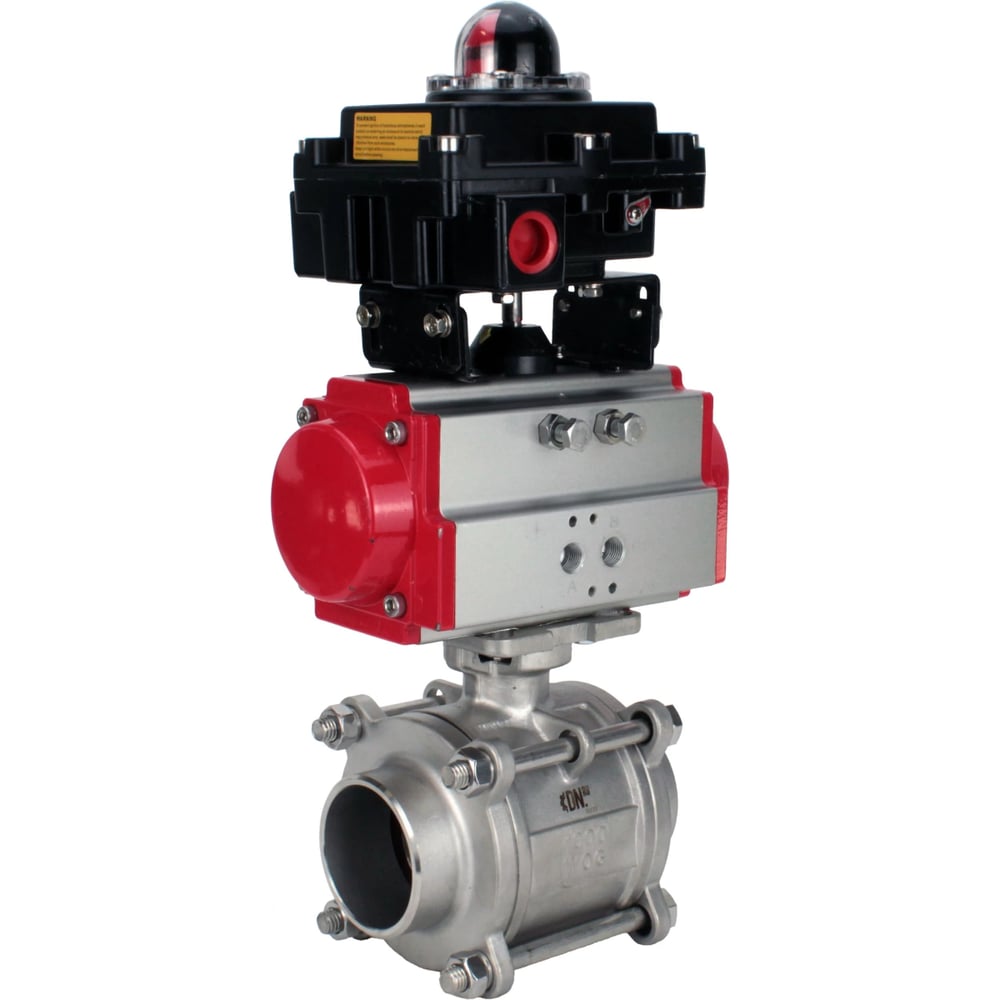 Изображение товара Кран шаровой 316-316-PTFE-FP-W-ISO-H WDVF Ду20 Ру63 3-составной пневмопривод броня