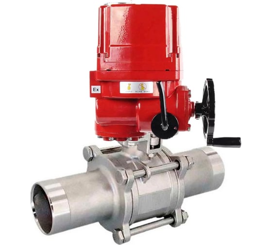 Изображение товара Кран шаровой 316-316-PTFE-W-ISO-H LONG Ду20 Ру63 с 1/4-оборотным электроприводом взрывозащищенным EX-010 24В DN.ru D160-56197