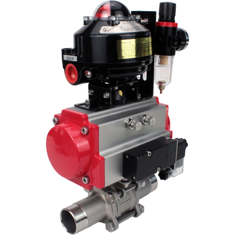 Изображение товара Кран шаровой 316-316-PTFE-W-ISO-H Ду125 Ру16 пневмопривод DA-130