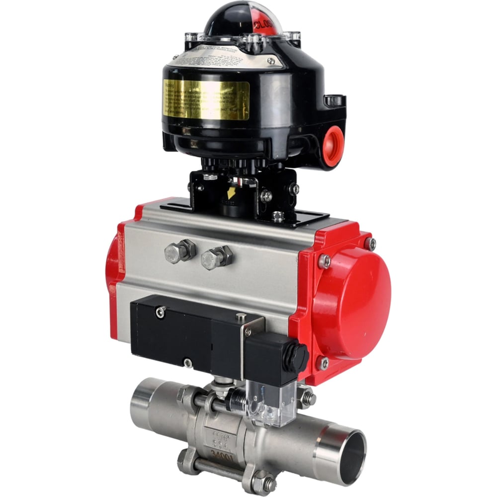 Изображение товара Кран шаровой 316-316-PTFE-W-ISO-H Ду10 Ру63 с пневмоприводом DA-052