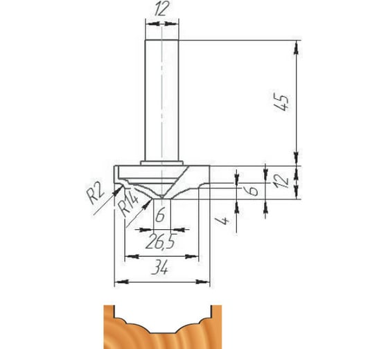 Изображение товара Фреза ФК 0530 МебельДрев 4627198885712
