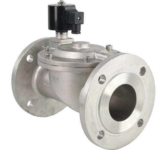 Изображение товара Клапан электромагнитный DN.ru VSF-601V-PU-NC Ду80 Ру10, нержавеющая сталь 304, Viton, фланцевый, пилотный, 220В DAR D130-05974