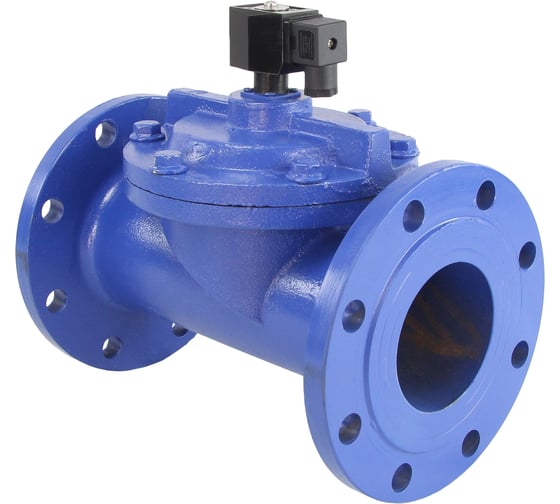 Изображение товара Клапан электромагнитный DN.ru VSF-602N-PU-NC Ду100 Ру10, чугун, NBR, фланцевый, пилотный, 24В DAR D130-06021