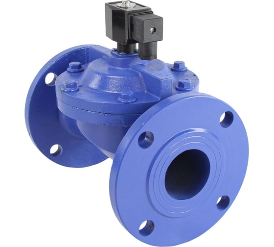 Изображение товара Клапан электромагнитный DN.ru VSF-602E-PU-NC Ду65 Ру10, чугун, EPDM, фланцевый, пилотный, 24В DAR D130-06014