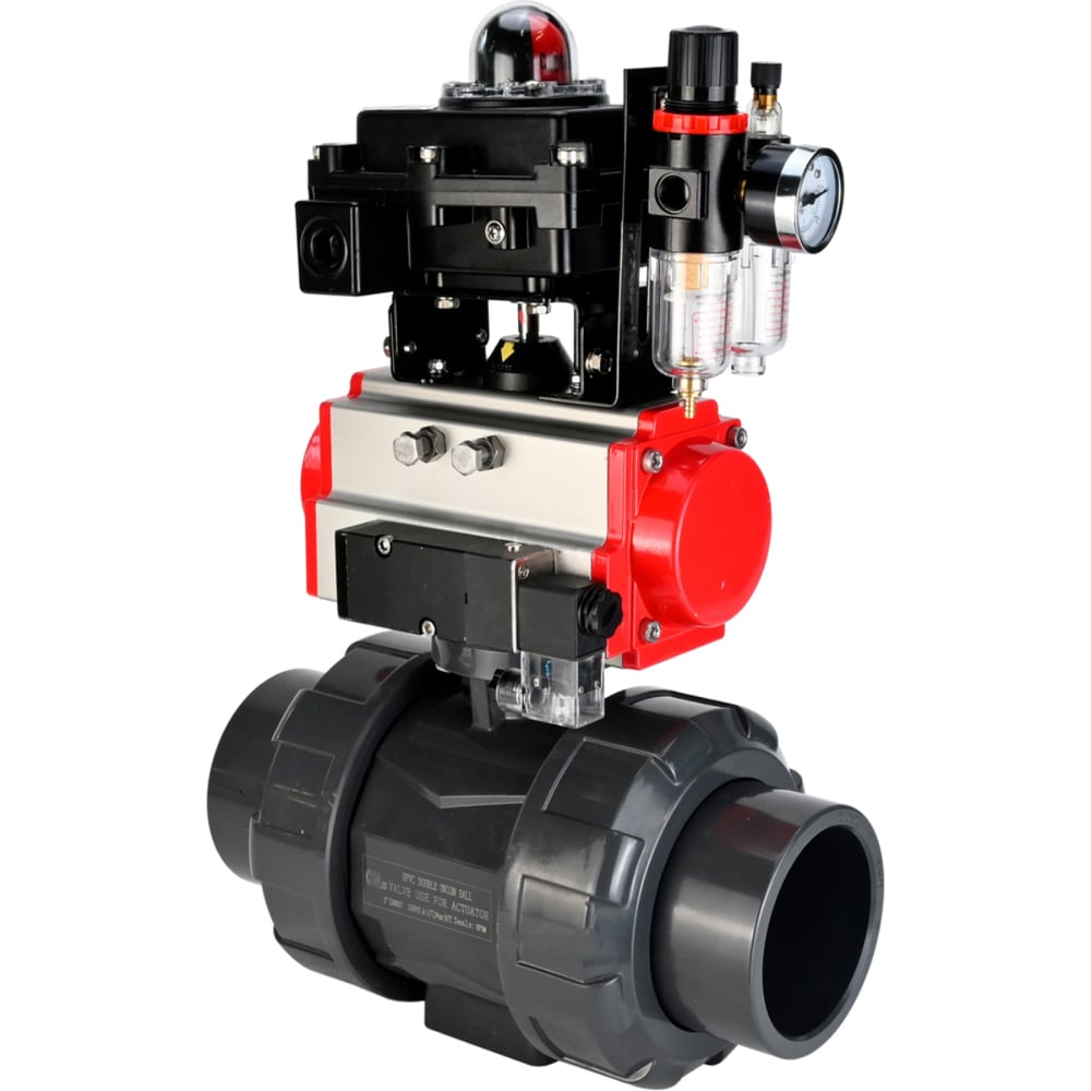 Изображение товара Кран шаровой DN.ru НПВХ-НПВХ-E-FP-GRM-ISO Дн65 Ру10