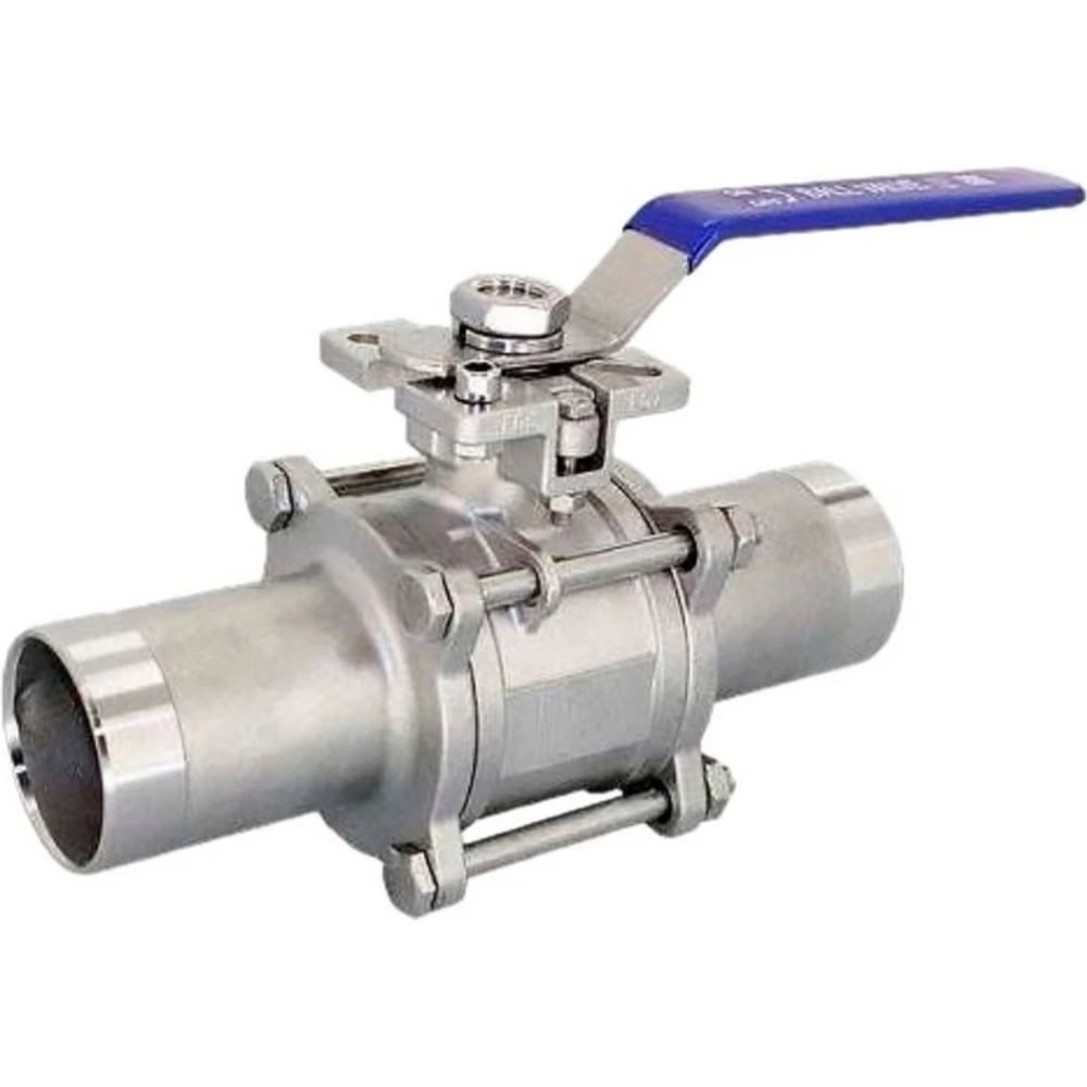 Изображение товара Кран шаровой DN.ru 316-316-PTFE-W-ISO-H Ду40 нержавеющая сталь разборный