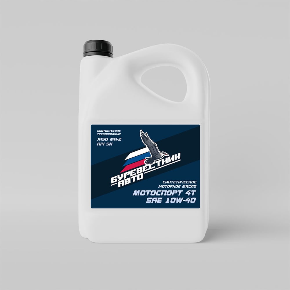 Изображение товара Моторное масло Буревестник-Авто МОТОСПОРТ 4Т 10W-40 синтетическое 10 л