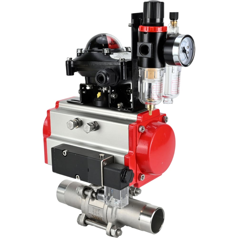 Изображение товара Кран шаровой DN80 PTFE-W-ISO-H с пневмоприводом SA-130