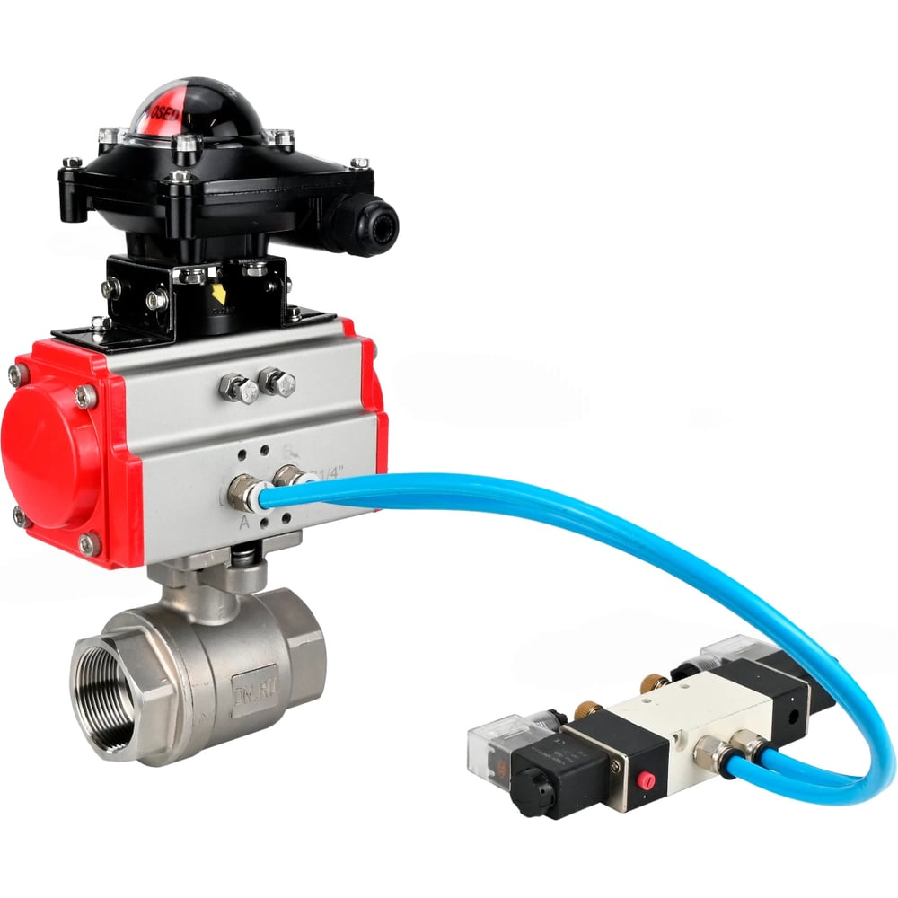 Изображение товара Кран шаровой DN.ru КШМП.316.230-ISO Ду100 Ру40 с пневмоприводом