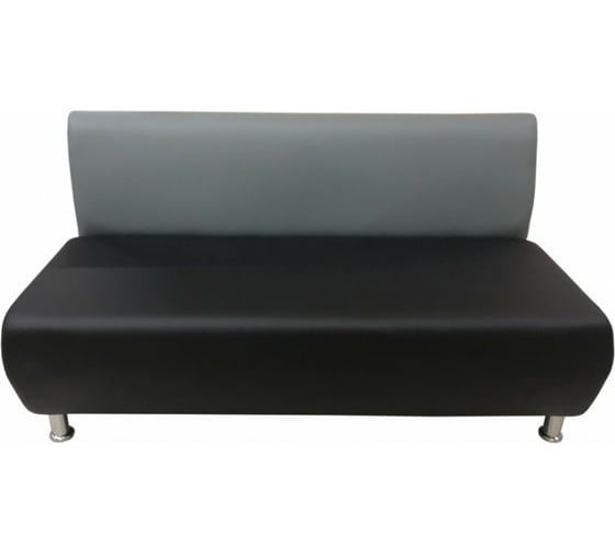 Изображение товара Секция дивана Мягкий офис Классик двухместная серая-черная КЛ601СРЧН