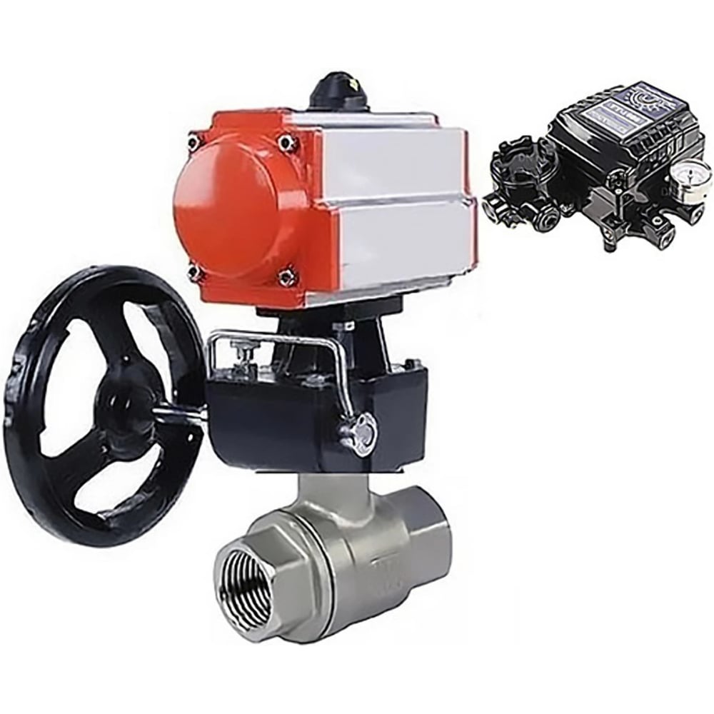 Изображение товара Кран шаровой DN50 с пневмоприводом Ду50 нержавеющая сталь профессиональный