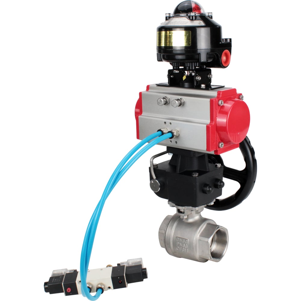 Изображение товара Кран шаровой DN80 с пневмоприводом DA-083, нерж. сталь, PN40, 200°C