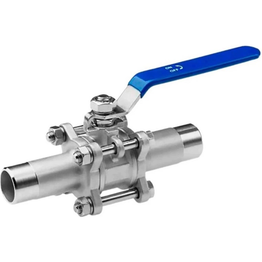 Кран шаровой DN.ru 316-316-PTFE-W-H Ду10 Ру63 полнопроходной, 3-составной, под приварку, с рукояткой D160-53648