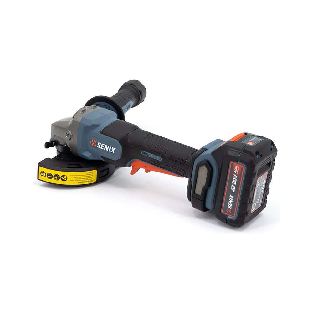 Изображение товара Угловая шлифмашина SENIX серия X2 20В 125 мм аккумуляторная профессиональная