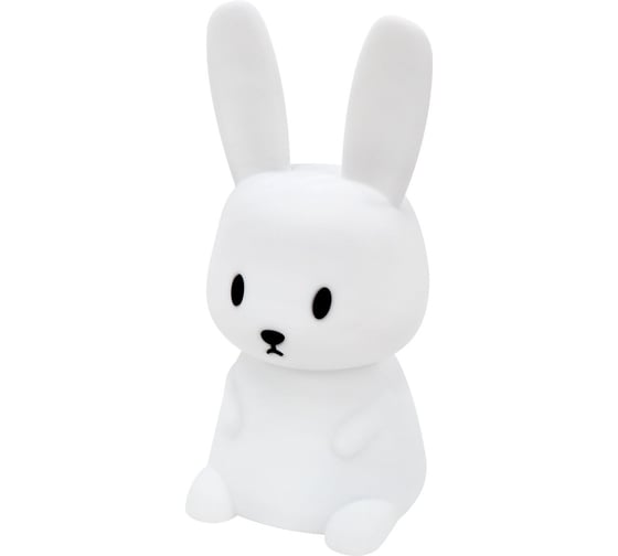 Изображение товара Ночник силиконовый DASWERK LED Ушастый заяц 94x92x202 мм, белый свет/RGB, USB, аккумулятор 1200мАч 238939