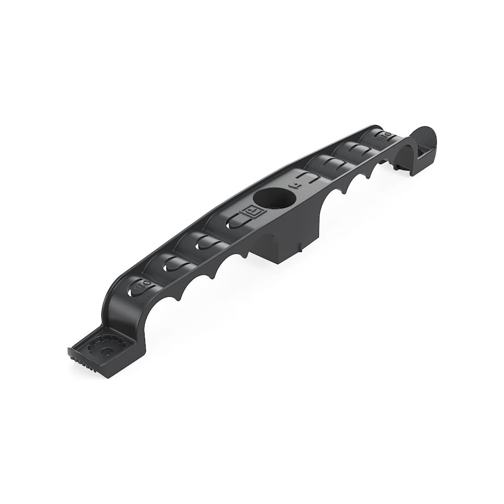 Изображение товара Держатель труб для прямого монтажа Промрукав двусторонний на 8 мест черный d16 (25шт) PR13.03289