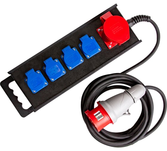 Изображение товара Промышленный удлинитель на колодке Атлант КГ 5x2,5 10м (1x380В 32А CEE 5P/4x220В 16А SCHUCO) ТЕН303-157