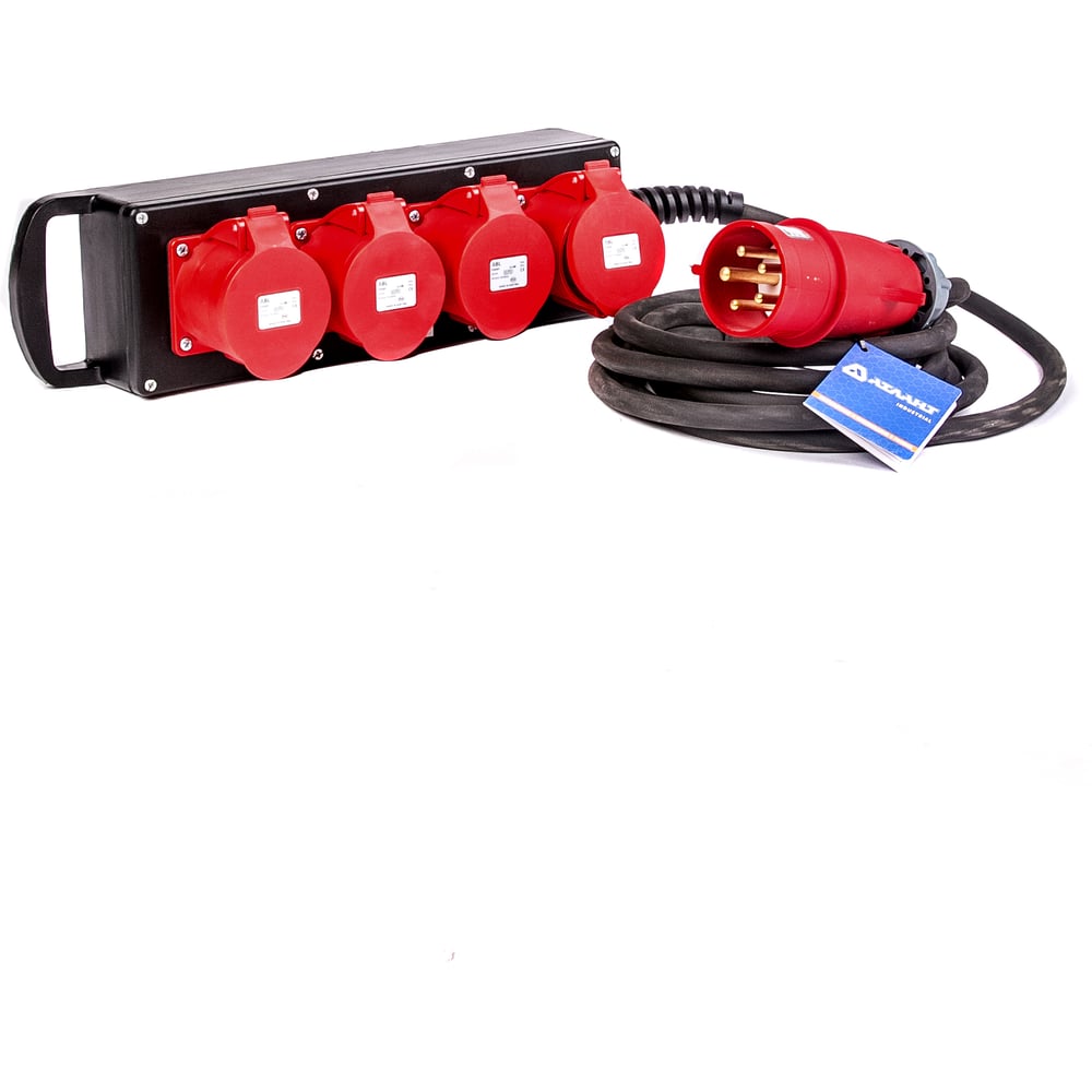 Изображение товара Промышленный удлинитель на колодке Атлант КГ 5x4 10м (4x380В 32А CEE 5P) ТЕН303-163