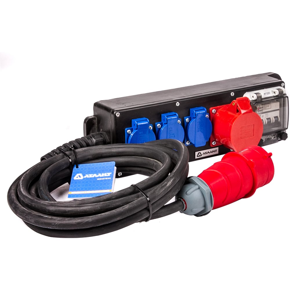 Изображение товара Промышленный удлинитель с автоматом защиты Атлант КГ 5x4 10м IP44