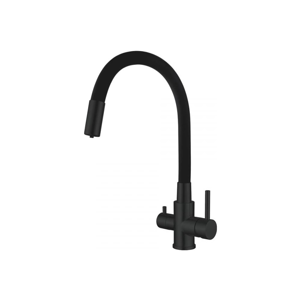 Изображение товара Смеситель для кухни Ledeme с гибким изливом L74255B-2 Черный
