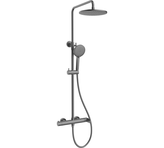 Изображение товара Душевая стойка VINCEA Rondo без излива, вороненая сталь VSFS-1R0GM