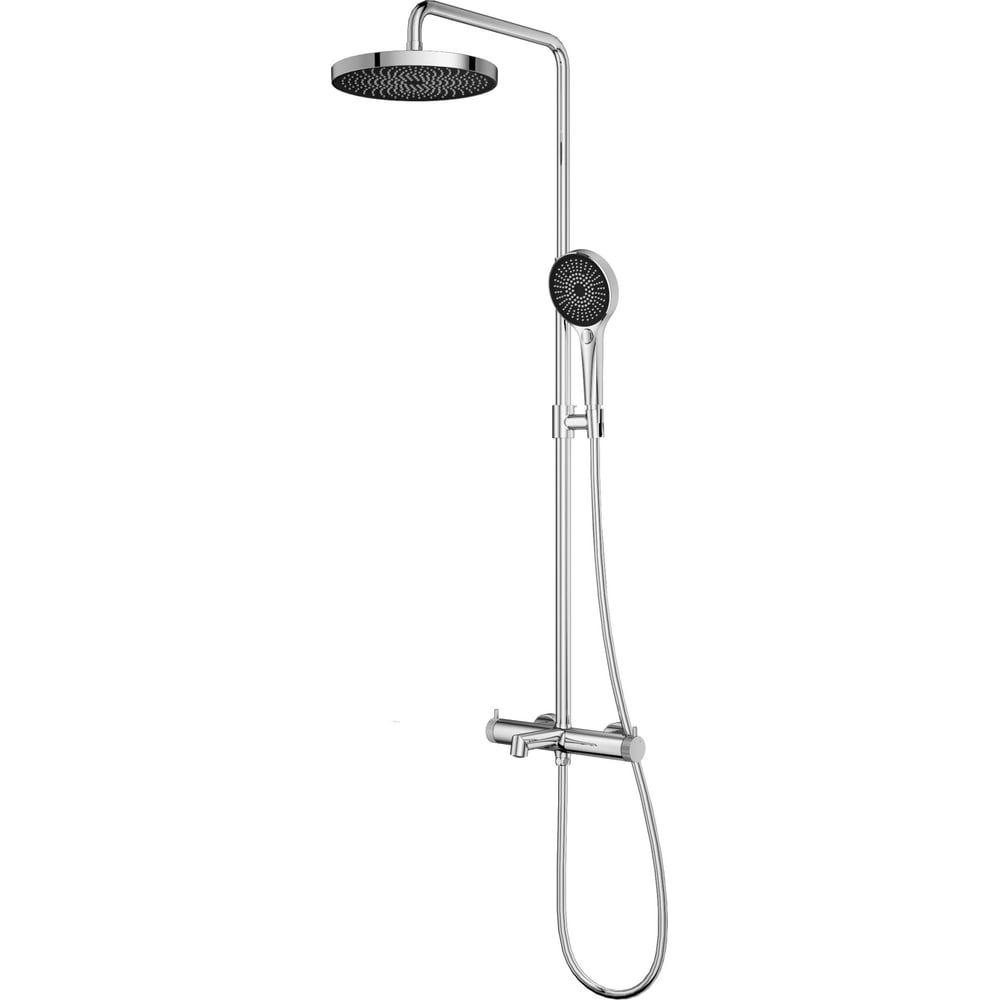 Изображение товара Душевая стойка VINCEA Rim с изливом, хром, регул высоты, 3 режима, комплект