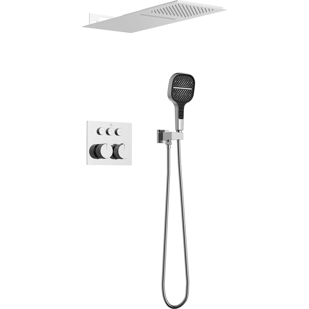 Изображение товара Душевой комплект VINCEA с верхним и ручным душем, три режима, нержавеющая сталь