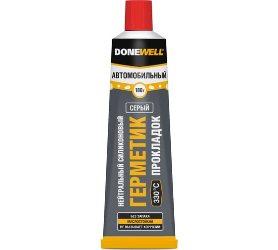Изображение товара Автомобильный нейтральный высокотемпературный герметик DONEWELL силиконовый, 118 мл, серый DGT-215