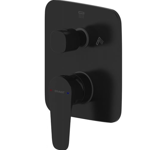Изображение товара Встраиваемый смеситель Bravat Source Black 2-функции, черный 00267779 PB8173218BW-2-ENG