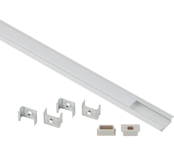 Изображение товара Комплект с врезным анодированным профилем ЭРА 2206set5 22x6мм 2м серебристый 5 шт Б0069422