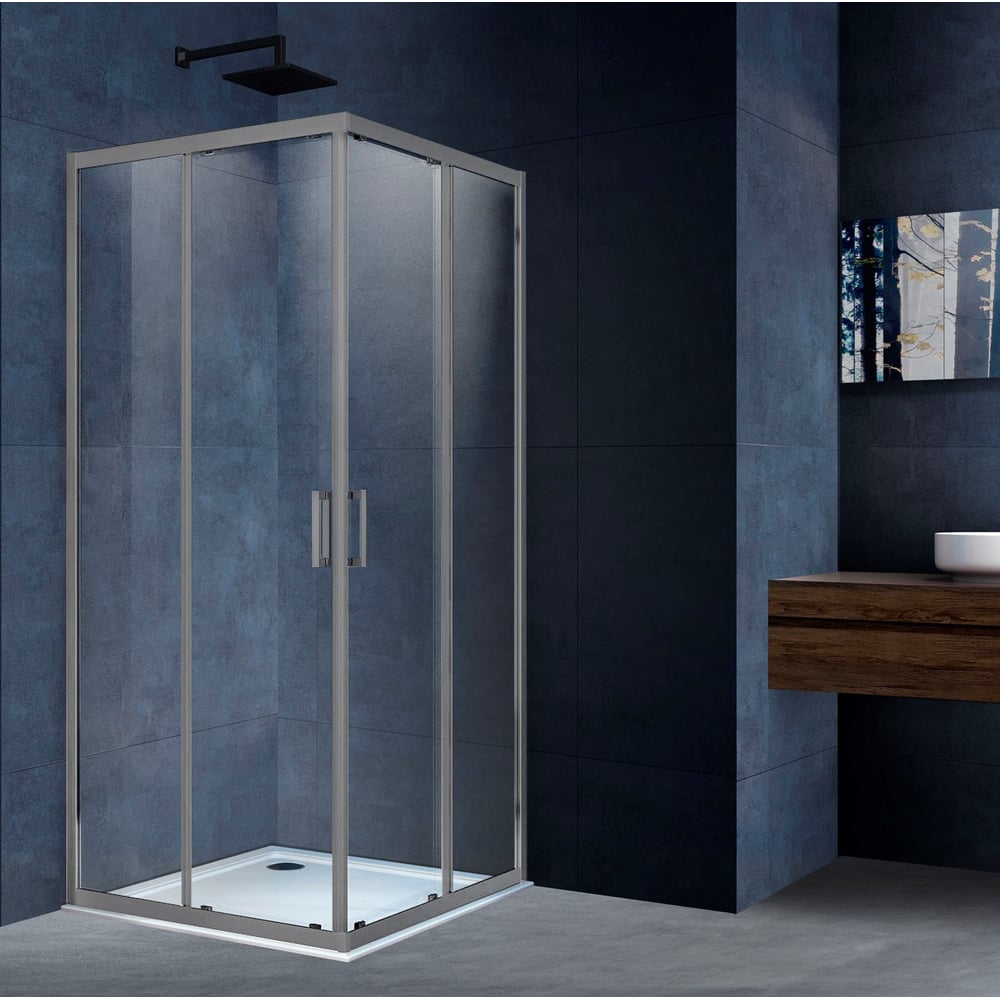 Изображение товара Душевой уголок VINCEA Alpha 1000х1000 вороненая сталь стекло прозрачное