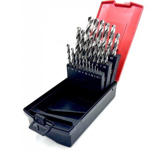 Изображение товара Набор сверл по металлу Профоснастка № 60, наб. 25 шт (D 1-13мм через 0,5 мм) HSS 4341, пласт. бокс 180201060