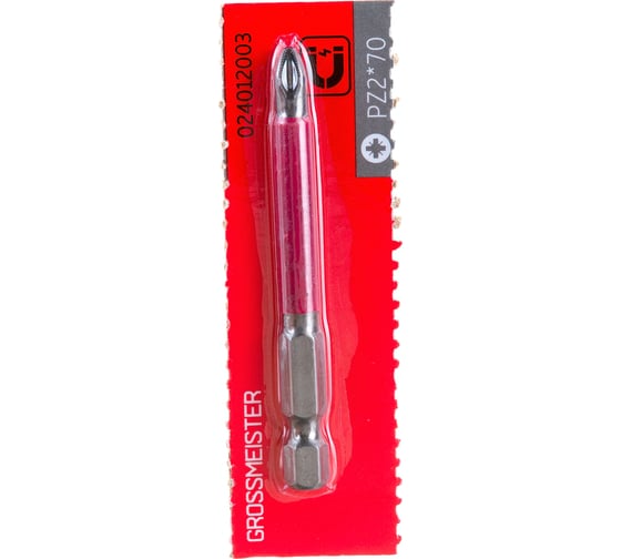 Изображение товара Бита для шуруповерта PZ2, 70 мм GROSSMEISTER 024012003