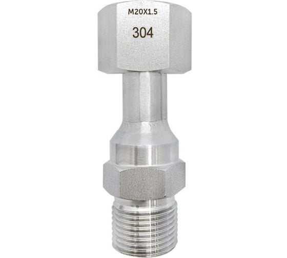 Изображение товара Фитинг с накидной гайкой РОСМА Ру400, нержавеющая сталь, ВР/накидная гайка М20x1.5 D070-03639