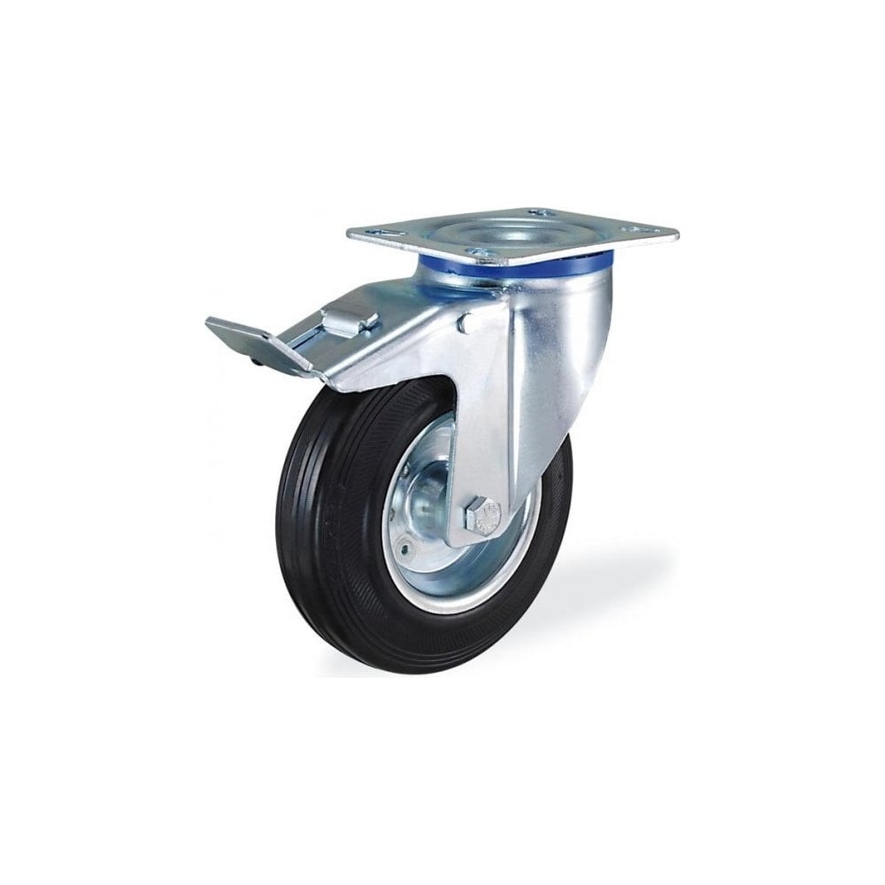 Изображение товара Поворотная колесная опора с площадкой и тормозом KAMA K-3302-SLS-160x45-F18