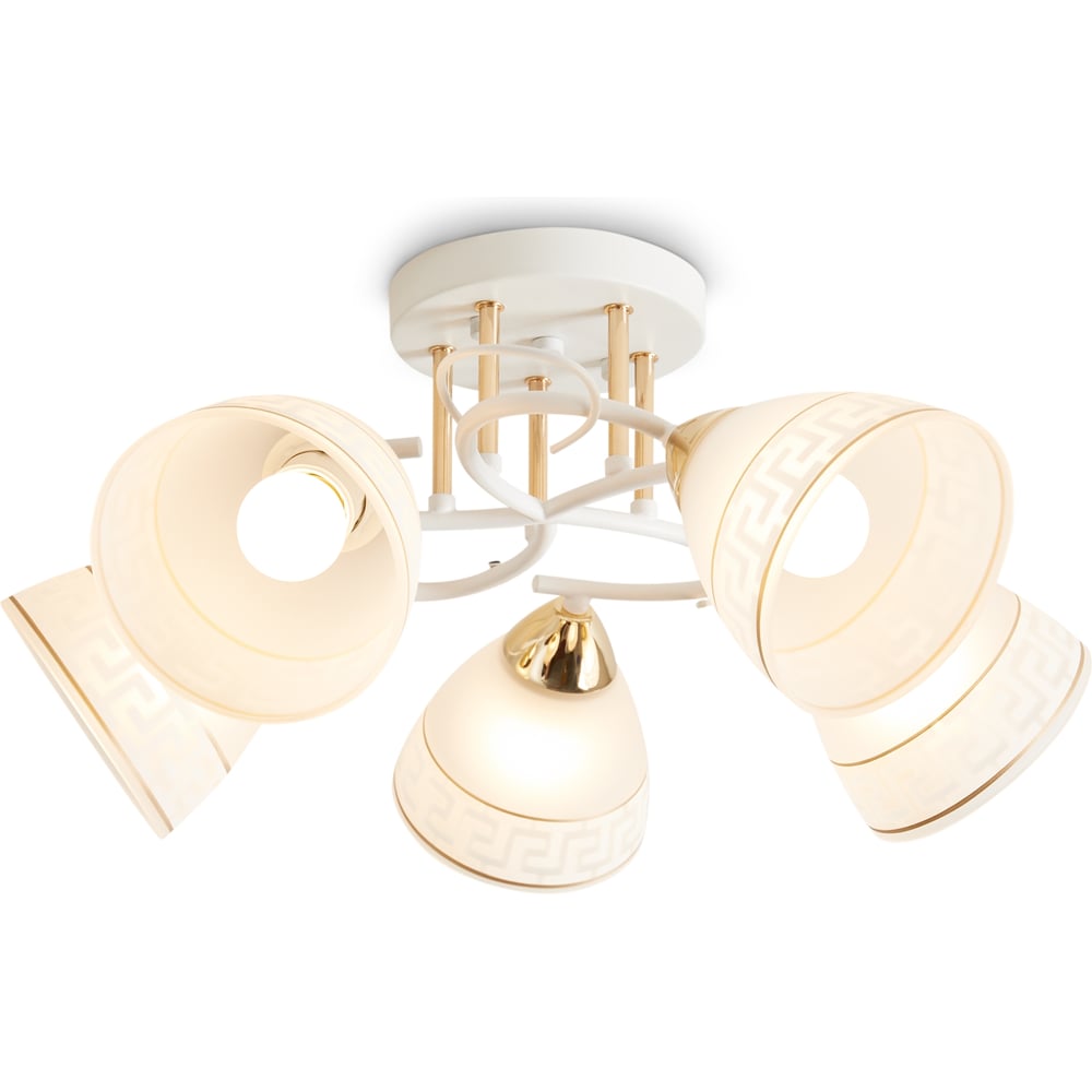 Изображение товара Люстра Freya FR5465CL-05W современная белая с стеклянными плафонами 5 ламп