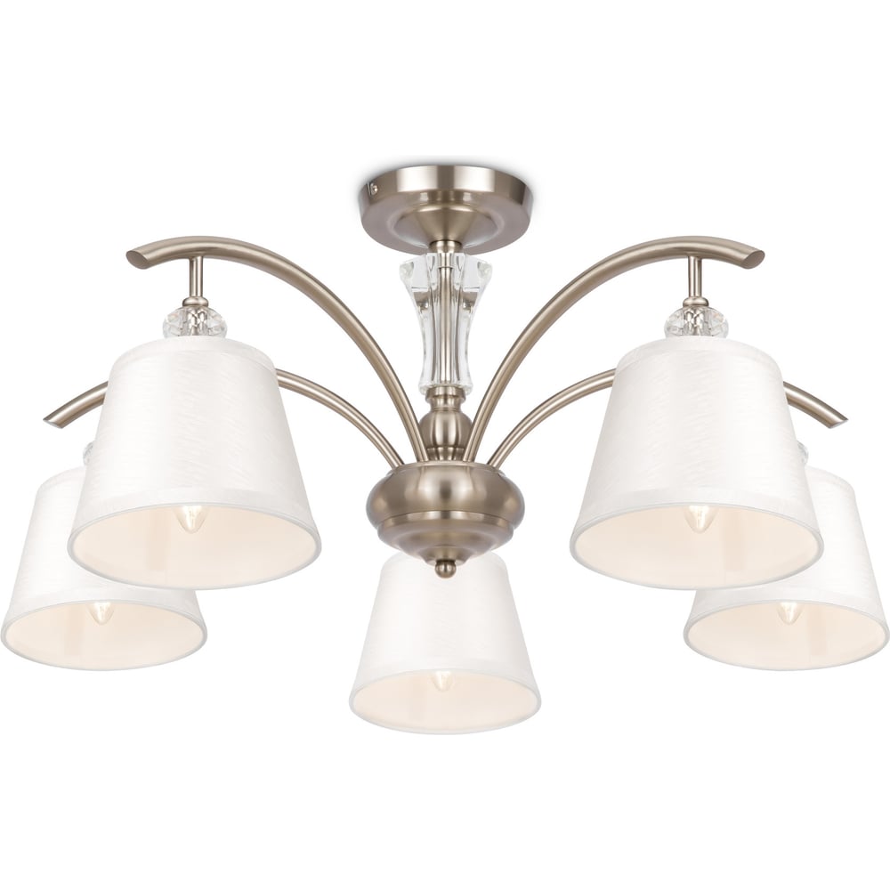 Изображение товара Люстра Freya FR5267PL-05N современная металлическая с текстильными плафонами никель 5 ламп