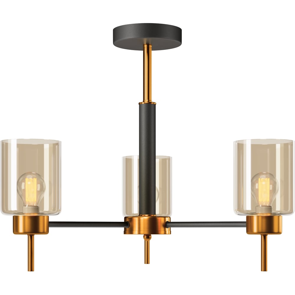 Изображение товара Люстра Freya FR5272PL-03GB современная стильная 3 лампы черный и золото
