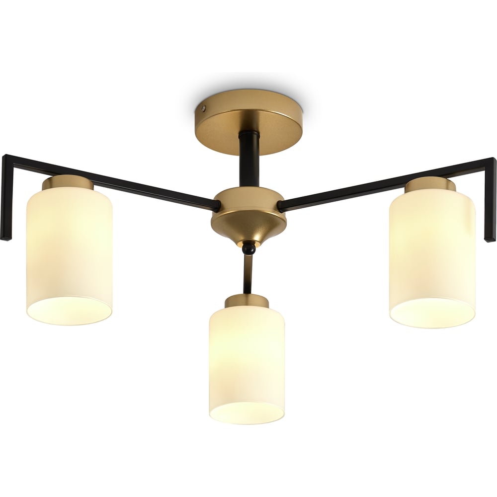 Изображение товара Люстра Freya FR2034CL-03GB современная накладная с 3 лампами стекло металл черный золото