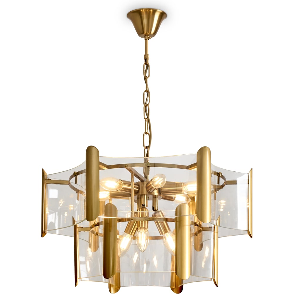 Изображение товара Люстра Freya FR5516PL-09BS современная накладная с 9 лампами латунь стекло