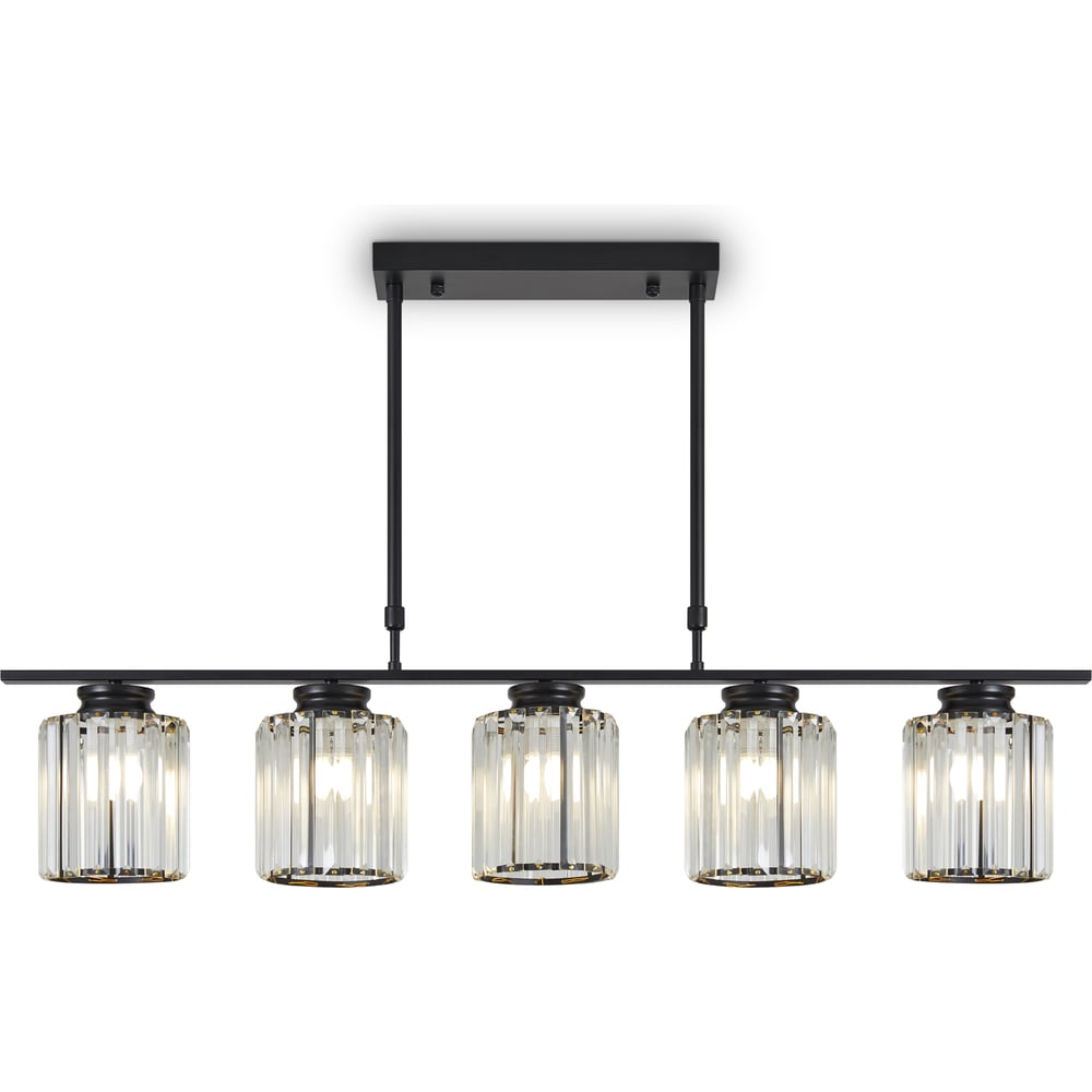 Изображение товара Люстра Freya FR5474PL-05B современная с прозрачными плафонами и черным покрытием